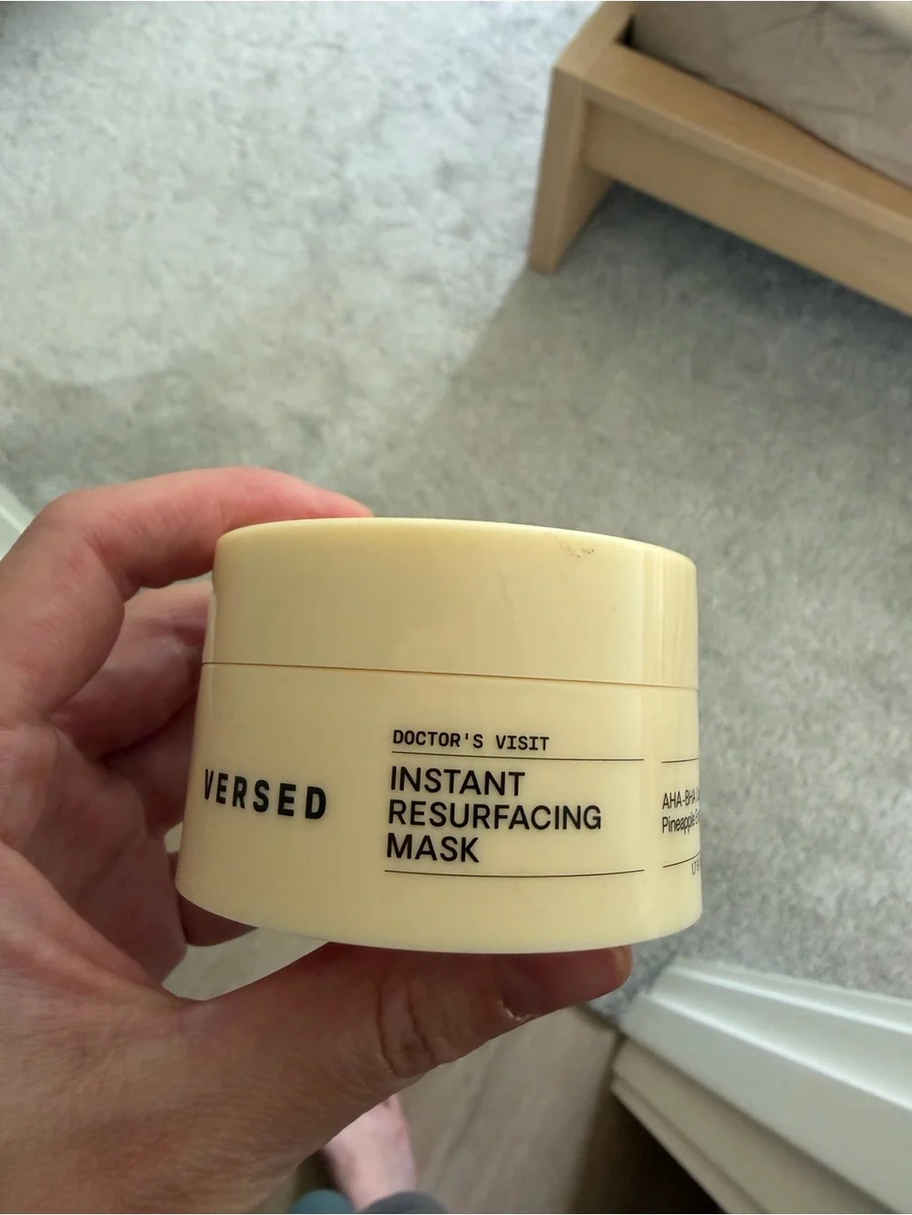 Versed Doctor's Visit Instant Resurfacing Mask - Pale Yellow Jar. Opened